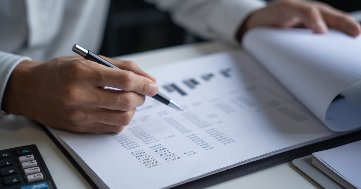 Man writing a report