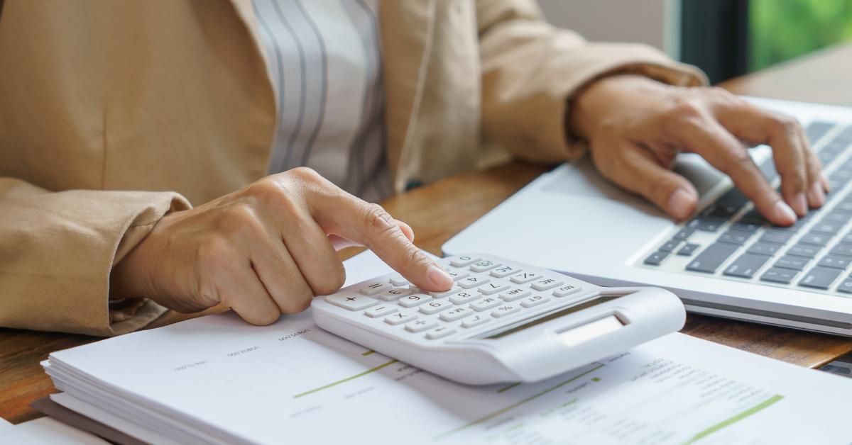 A closeup of a calculator